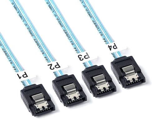 ADCAUDX 2Pack Mini SAS إلى كابل SATA: 0.5M SFF-8087 إلى SATA Mini SAS كابل اندلاع SFF8087 إلى SATA Mini-SAS إلى SATA SAS إلى SATA Breakout (1.6FT) in Kuwait