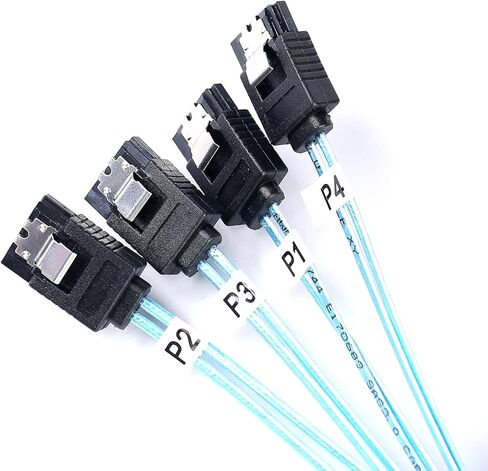 ADCAUDX 2Pack Mini SAS إلى كابل SATA: 0.5M SFF-8087 إلى SATA Mini SAS كابل اندلاع SFF8087 إلى SATA Mini-SAS إلى SATA SAS إلى SATA Breakout (1.6FT) in Kuwait