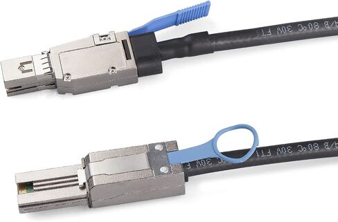 10Gtek SFF-8644 to SFF-8088 SAS Cable, 6Gbps External Mini SAS HD to SAS 2.0 (26-Pin) for RAID/Server/Data Center‌, 100-Ohm, 1m/3.3ft in Kuwait