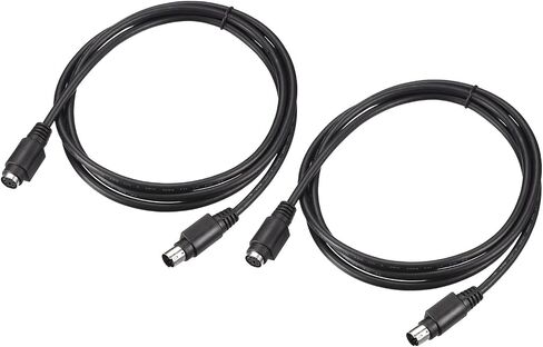 MECCANIXITY 2Pcs PS/2 Mouse and Keyboard Extension Cable 6 Pin 4.92 Feet Male to Male/Female for PC, Black in Kuwait