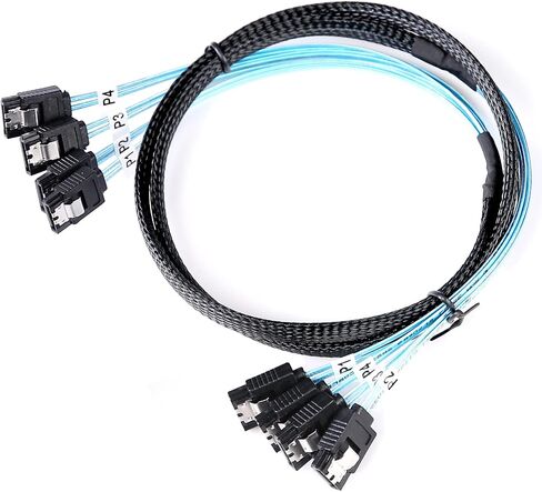 ADCAUDX SATA-III Cable-0.5M, 6Pcs/Set-Bundle-Sata HDD-SSD Data-Cable Thin | Slim, Flexible, Multi, Straight 6Gbps Data with Locking Latch for Server Bitcoin Computer SSD HDD CD DVD, Hard Drive (1.6FT) in Kuwait