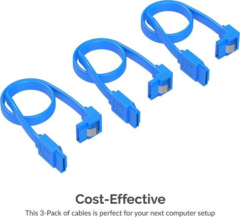 SABRENT SATA III 6Gbps Right-Angle Data Cable, 3-Pack 20in (CB-SRK3) in Kuwait