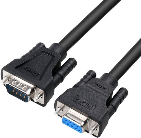 DTECH 15ft COM Port Serial Cable Male to Female RS232 Extension 9 Pin Straight Through Cord in Kuwait