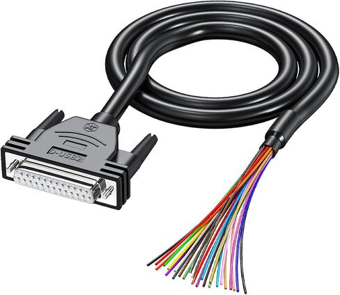 DB25 Cabel RS232 Serial Solderless Breakout Connector, D-SUB 25 PIN Adapter to Bare Wire End Extension Cable DB25 Male Connector to Bare Wire (3FT) in Kuwait