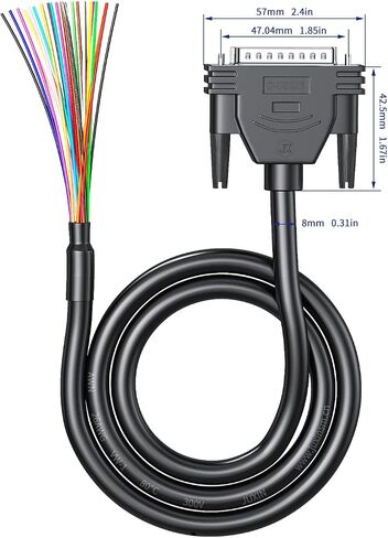 DB25 Cabel RS232 Serial Solderless Breakout Connector, D-SUB 25 PIN Adapter to Bare Wire End Extension Cable DB25 Male Connector to Bare Wire (3FT) in Kuwait