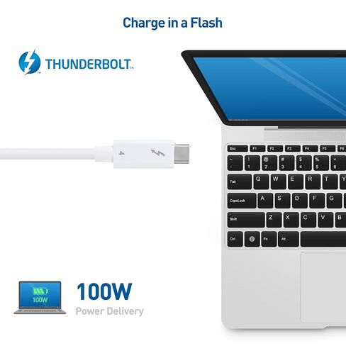 مسائل الكابل [معتمد من Intel] كابل Thunderbolt 4 النشط بسرعة 40 جيجابت في الثانية بطول 6.6 قدم مع شحن 100 واط وفيديو 8K - متوافق تمامًا مع USB C/USB-C، وUSB 4 / USB4، وThunderbolt 3 in Kuwait