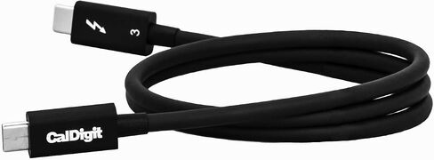 CalDigit Thunderbolt 4 Cable - 40Gbps 100W Power Delivery, Compatible with Thunderbolt 3 & USB Type C, MacBook Pro, iMac, iPhone 15 Max, Black (0.8 Meter 2.62 Feet, Thunderbolt 4 / USB 4 Cable) in Saudi Arabia