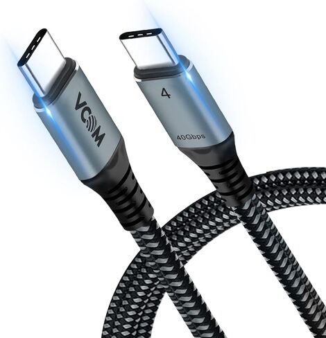 VCOM USB 4 Cable for Thunderbolt 4 Cable 4 FT, 100W Cable with 40Gbps Data and 8K@30Hz 5K@60Hz or Dual 4K Video,Compatible with Thunderbolt 3/4 Cable and USB-C,for MacBooks,Hub, Docking, and More in Kuwait