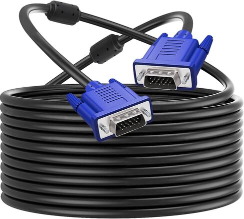 كابل شاشة PASOW VGA إلى VGA HD15 ذكر إلى ذكر لجهاز عرض الكمبيوتر والتلفزيون (6 أقدام) in Kuwait