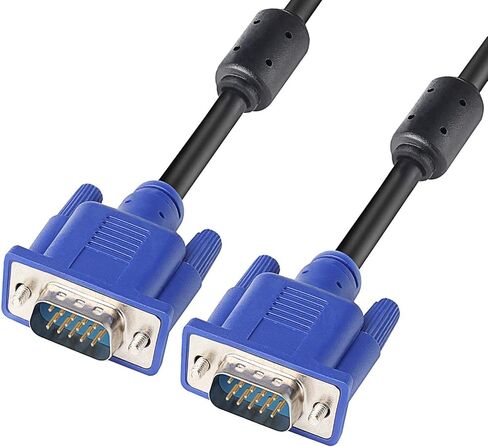 كابل شاشة PASOW VGA إلى VGA HD15 ذكر إلى ذكر لجهاز عرض الكمبيوتر والتلفزيون (6 أقدام) in Kuwait