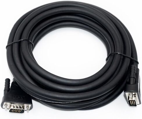 كابل شاشة الكمبيوتر DTech 3 أقدام SVGA VGA ذكر إلى ذكر يدعم دقة عالية 1080 بكسل (1 متر، أسود) in Kuwait