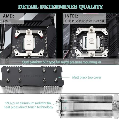 مبرد هواء وحدة المعالجة المركزية Thermalright Assassin X 120 SE، AX120 SE، 4 أنابيب حرارية، TL-C12C PWM مبرد وحدة المعالجة المركزية بمروحة هادئة مع محمل S-FDB، لـ AMD AM4/Intel 1700/1150/1151/1200، LGA1700 in Saudi Arabia