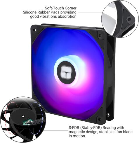 Thermalright TL-C12C-S X3 CPU Fan 120mm ARGB Case Cooler Fan, 4pin PWM Silent Computer Fan with S-FDB Bearing Included, up to 1500RPM Cooling Fan（3 Quantities） in Saudi Arabia