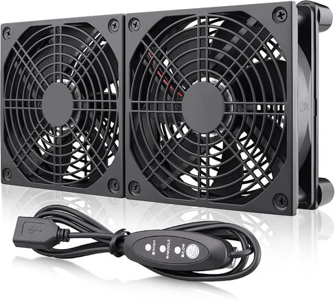 Wathai 120mm x 4 Router TV Box Fan 110v - 240v Big Airflow with Speed Control for DIY Gaming Consoles, Amplifiers, Xbox, Laptop Stand, Mining Machines Devices Cooling in Saudi Arabia