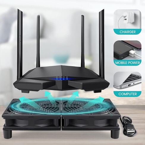 Wathai 120mm x 4 Router TV Box Fan 110v - 240v Big Airflow with Speed Control for DIY Gaming Consoles, Amplifiers, Xbox, Laptop Stand, Mining Machines Devices Cooling in Saudi Arabia