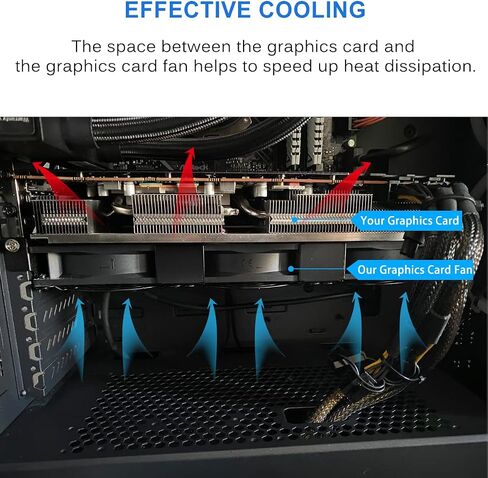 مراوح بطاقة الرسومات GDSTIME، مراوح PCI Slot 3 x 90mm 92mm، مبرد بطاقة الرسومات، مبرد بطاقة الفيديو، مبرد VGA in Kuwait