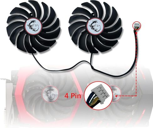 مروحة تبريد بطاقة الرسومات من كافابين 95MM PLD10010S12HH DC12V 0.40A لـ MIS RX470 570 480 580 GTX1080Ti 1080 1070 1060 مروحة تبريد بطاقة الرسومات in Kuwait
