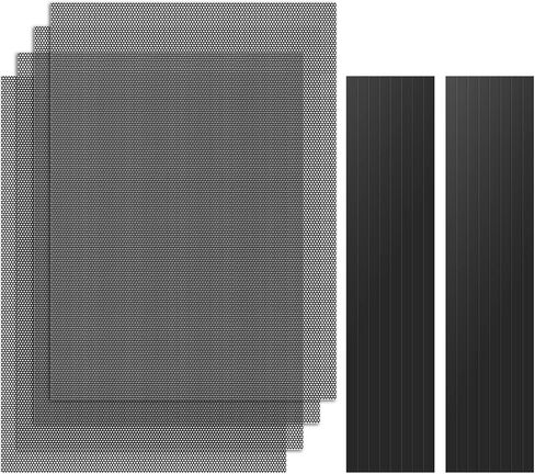 MoKo 400x300mm DIY PC Case Dust Mesh Filter، [4 Pack] PVC غطاء مرشح الغبار المغناطيسي المقاوم للغبار، شبكة PC مع شريط الإطار المغناطيسي مرشح الغبار مروحة تبريد الكمبيوتر لحالة الكمبيوتر الشخصي، أسود in Kuwait