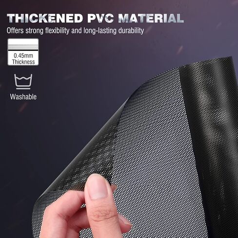 MoKo 400x300mm DIY PC Case Dust Mesh Filter، [4 Pack] PVC غطاء مرشح الغبار المغناطيسي المقاوم للغبار، شبكة PC مع شريط الإطار المغناطيسي مرشح الغبار مروحة تبريد الكمبيوتر لحالة الكمبيوتر الشخصي، أسود in Kuwait