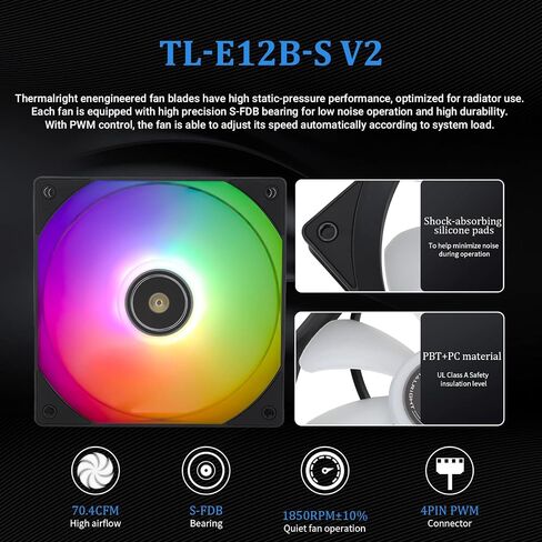 Thermalright Frozen Prism 240 Black ARGB AIO Water Cooler,Liquid CPU Cooler, 2×120mm PWM Fans Water Cooling System,1850RPM High Speed,Compatible with AMD/AM4/AM5 & Intel LGA1150/1151/1200/2011/1700 in Saudi Arabia