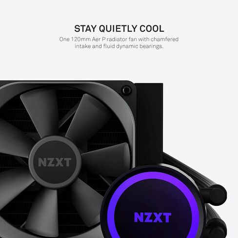 NZXT Kraken 240 RGB - RL-KR240-B1 - 240mm AIO CPU Liquid Cooler - Customizable 1.54" Square LCD Display for Images, Performance Metrics - High-Performance Pump - 2 x F120 RGB Core Fans - Black in Saudi Arabia