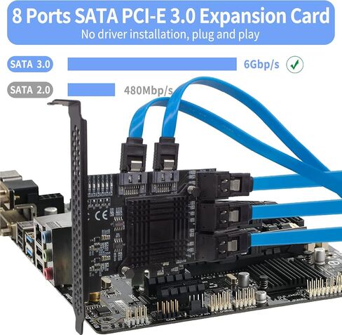 بطاقة تحكم PCI-E X1 إلى SATA 3.0، بطاقات توسيع 4 منافذ SATA III 6 جيجابت في الثانية، تدعم فتحة PCI-Express (1X 4X 8X 16X)، تدعم SSD وHDD، لنظام التشغيل Windows10/7/8/XP/Vista/linux in Kuwait