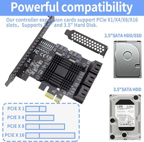 بطاقة تحكم PCI-E X1 إلى SATA 3.0، بطاقات توسيع 4 منافذ SATA III 6 جيجابت في الثانية، تدعم فتحة PCI-Express (1X 4X 8X 16X)، تدعم SSD وHDD، لنظام التشغيل Windows10/7/8/XP/Vista/linux in Kuwait