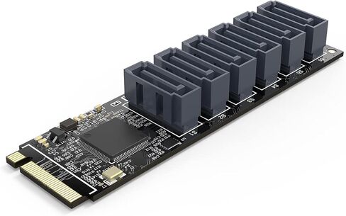 ORICO M.2 PCIe M Key to 6 x SATA 6Gbps Adapter Card for Desktop PC Support RAID-PM2TS6 in Kuwait