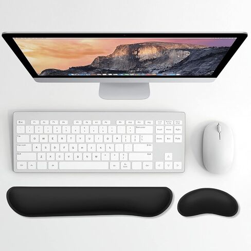 Dapesuom Enlarge Keyboard Wrist Rest, Cute Memory Foam Keyboard Wrist Cushion for Computer Desk Mats Support, Typing Pain Relief Ergonomic Mouse Pad Rests with Non-Slip Base for Gaming, Laptop, Pink in Kuwait