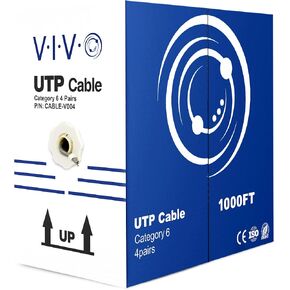 VIVO 1,000ft Bulk Cat6, CCA Ethernet Cable, 23 AWG, UTP Pull Box, Cat-6 Wire, Indoor, Network Installations, Gray, CABLE-V004