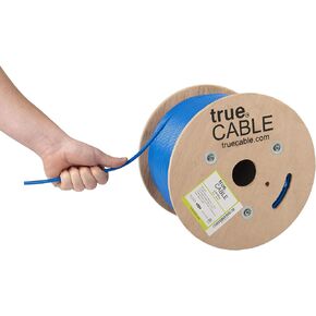 trueCABLE Cat6 Riser (CMR), 1000ft, Black, 23AWG 4 Pair Solid Bare Copper, 550MHz, PoE++ (4PPoE), ETL Listed, Unshielded Twisted Pair (UTP), Bulk Ethernet Cable in Saudi Arabia