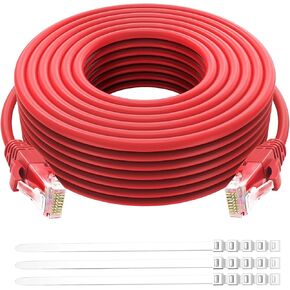 Adoreen Cat 6 Ethernet Cable 150 Ft-Black, Outdoor & Indoor Snagless Long Round RJ45 Network Cable, POE, Soft Flexible Gbps Internet LAN Computer Patch Cord for Router Modem Switch Fast Gaming+ Ties in Kuwait
