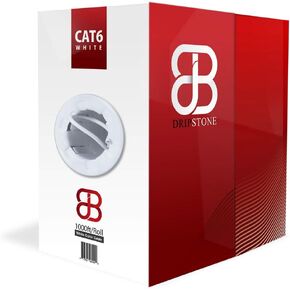 Dripstone 600004 Cat6 Utp Cable Solid 23AWG/Lan Network Ethernet Rj45 Wire - 1000 قدم (304.8 متر) - أبيض in Kuwait