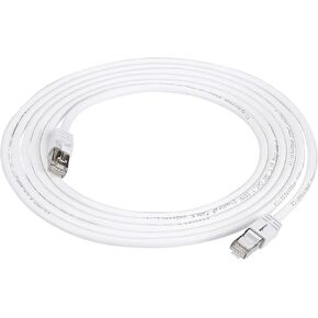 Amazon Basics RJ45 Cat 7 Ethernet Patch Cable, 10Gbps High-Speed, 600MHz, Double-Shielded, Gigabit Internet, 10 Foot, White in Saudi Arabia