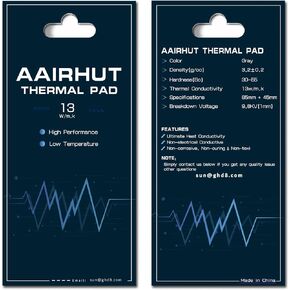 Thermal Pad 13W/mK [0.5~3mm], 85 x 45 x 0.5mm Silicone Cooling Pad Non Conductive Heat Resistance Extreme Odyssey Cover with Dual Self-Adhesive Films for PC Laptop PS4/PS5/CPU/GPU/Computer