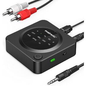 جهاز إرسال بلوتوث 5.0 للتلفزيون / الكمبيوتر الشخصي ، محول وقت قصير Evatronic AptX مع 3.5 مم RCA لنظام ستيريو للسيارة / المنزل ، زوج مع 2 جهازين ، وقت عمل بحد أقصى 22 ساعة في شحن واحد in Kuwait