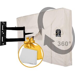 Outdoor TV Cover 58 to 60 inches with Bottom Cover, Waterproof Thick Fabric, Weatherproof Outdoor TV Enclosure for Outside TV, Beige in Kuwait