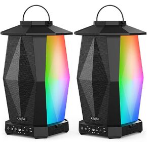 Olafus Outdoor Speaker Bluetooth 2 Pack, 50W Wireless Speakers, IPX5 Waterproof Lantern Speaker with RGB or White Lights, 20H Playtime, Up to 200 Speakers Synch for Pool Patio Garden Backyard Camping in Kuwait