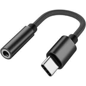 USB C Headphone Adapter, USB-C to 3.5 mm Jack Headphone Audio Adapter, Universal (Grey) in Saudi Arabia