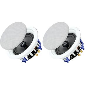 Herdio Ceiling Speakers 6.5 Inch, 320W 2-Way Round Flush Mount Speakers, Premium Stereo Sound, Easy to Install, Perfect for Home Theater Living Room Bathroom Office, (White, Pair) in Saudi Arabia