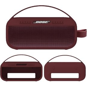 حافظة غطاء سيليكون JCHPINE لمكبر الصوت المحمول Bose SoundLink Flex Bluetooth، حافظة جلدية واقية لملحقات مكبر الصوت Bose SoundLink Flex (حافظة سيليكون فقط) (أحمر قرمزي)