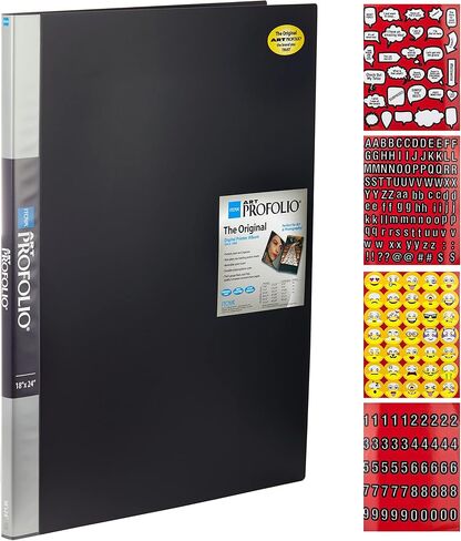 Itoya Polyproplene Art Storage/Display Books 18" x 24" | 24 Pages/48 Views | Scrapbooking Stickers 4 Pages of Emojis, Quotes, Letters & Numbers in Saudi Arabia