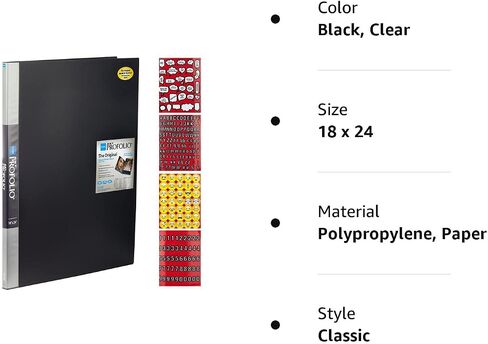 Itoya Polyproplene Art Storage/Display Books 18" x 24" | 24 Pages/48 Views | Scrapbooking Stickers 4 Pages of Emojis, Quotes, Letters & Numbers in Saudi Arabia