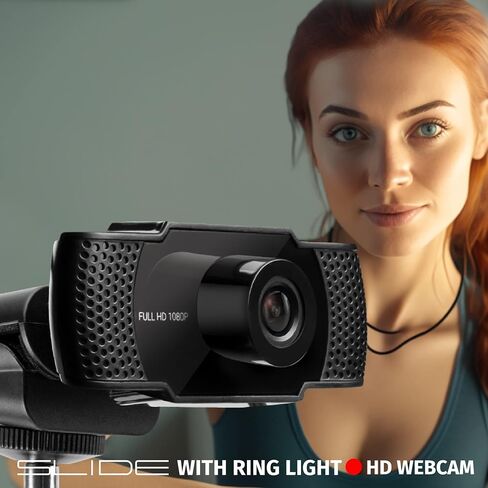 1080P Webcam & Ring Light with Stand, Streaming PC Camera with Microphone in Saudi Arabia