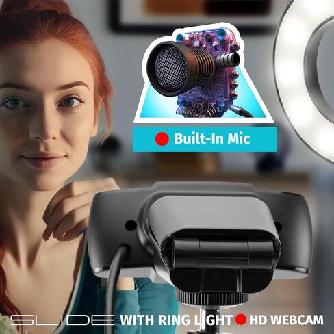 1080P Webcam & Ring Light with Stand, Streaming PC Camera with Microphone in Saudi Arabia