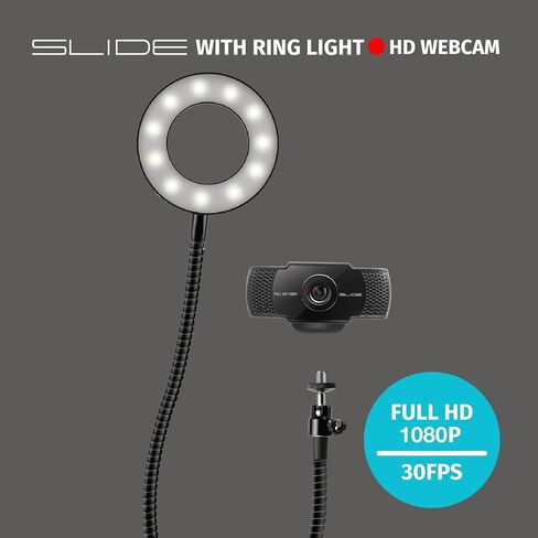 1080P Webcam & Ring Light with Stand, Streaming PC Camera with Microphone in Saudi Arabia