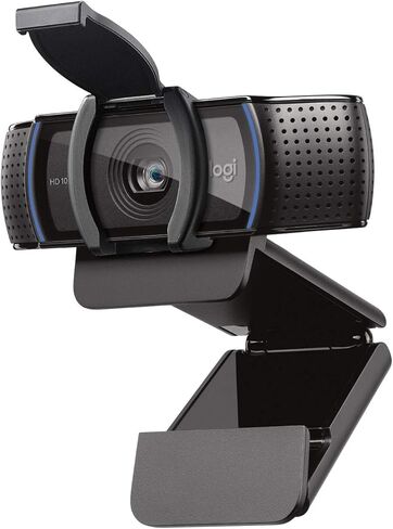 لوجيتيك كاميرا ويب C920S HD برو، مكالمات فيديو FHD 1080p/30fps، صوت ستيريو واضح، تصحيح ضوء HD، غالق الخصوصية، تعمل مع سكايب وزووم وفيس تايم وهانج اوتس والكمبيوتر وماك واللابتوب والتابلت وXbox - اسود in Saudi Arabia