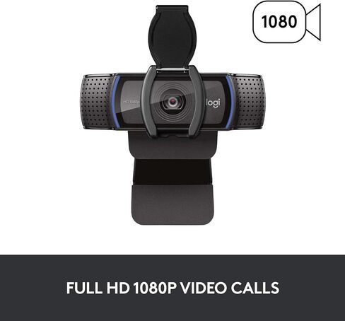لوجيتيك كاميرا ويب C920S HD برو، مكالمات فيديو FHD 1080p/30fps، صوت ستيريو واضح، تصحيح ضوء HD، غالق الخصوصية، تعمل مع سكايب وزووم وفيس تايم وهانج اوتس والكمبيوتر وماك واللابتوب والتابلت وXbox - اسود in Saudi Arabia