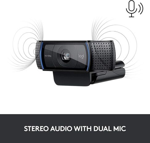 لوجيتيك كاميرا ويب C920S HD برو، مكالمات فيديو FHD 1080p/30fps، صوت ستيريو واضح، تصحيح ضوء HD، غالق الخصوصية، تعمل مع سكايب وزووم وفيس تايم وهانج اوتس والكمبيوتر وماك واللابتوب والتابلت وXbox - اسود in Saudi Arabia