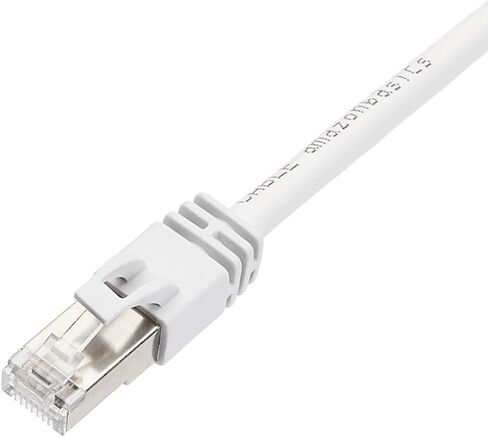 Amazon Basics RJ45 Cat 7 Ethernet Patch Cable, 10Gbps High-Speed, 600MHz, Double-Shielded, Gigabit Internet, 10 Foot, White in Kuwait